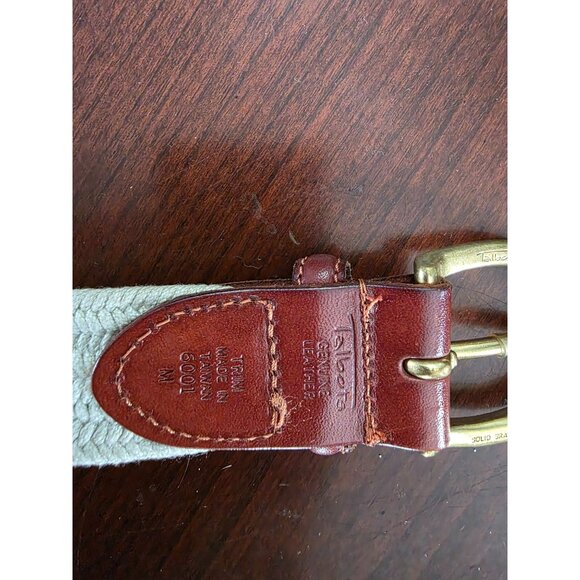 Talbots Canvas & Leather Trim Belt  With Brass Buckle - Picture 5 of 6